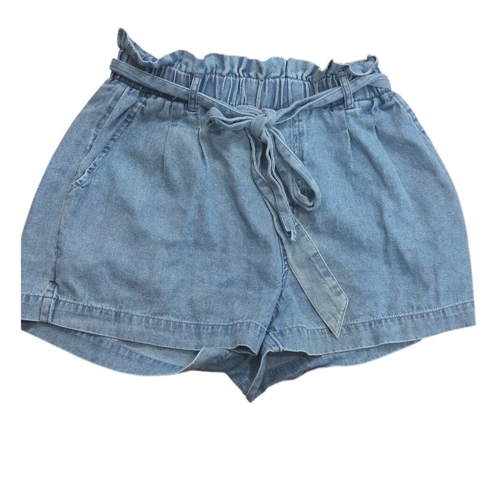 American Eagle Paper Bag Stretch Chambray Shorts Xsmall Garden Easy Weekend